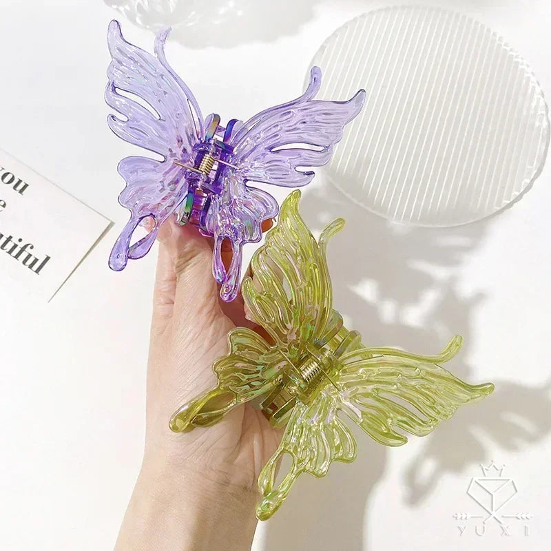 Large Butterfly Hair Claws for Women Girls Temperament Hair Clips Colorful Geometric Hairpins Barrettes Hair Accessories Fashion