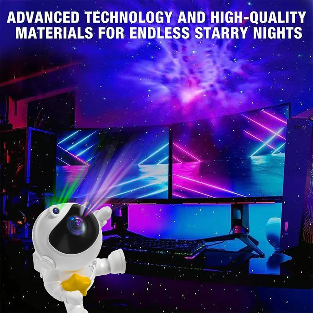 Bedroom Ceiling Projection Lamp Galaxy Star Projector Cartoon LED Night Light Starry Sky Astronaut Projector Lamp Children Gifts