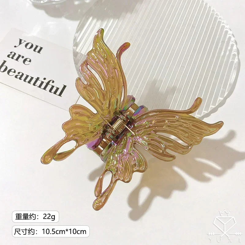 Large Butterfly Hair Claws for Women Girls Temperament Hair Clips Colorful Geometric Hairpins Barrettes Hair Accessories Fashion