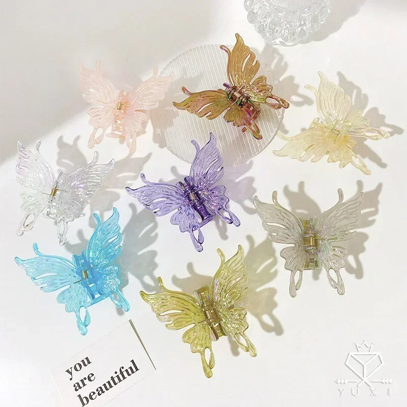Large Butterfly Hair Claws for Women Girls Temperament Hair Clips Colorful Geometric Hairpins Barrettes Hair Accessories Fashion