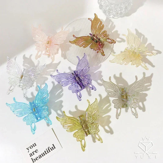 Large Butterfly Hair Claws for Women Girls Temperament Hair Clips Colorful Geometric Hairpins Barrettes Hair Accessories Fashion
